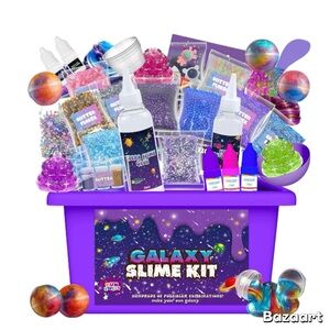 Glow In The Dark Slime Kit for Kids: Mini Galaxy Ball, DIY Craft & Sensory New